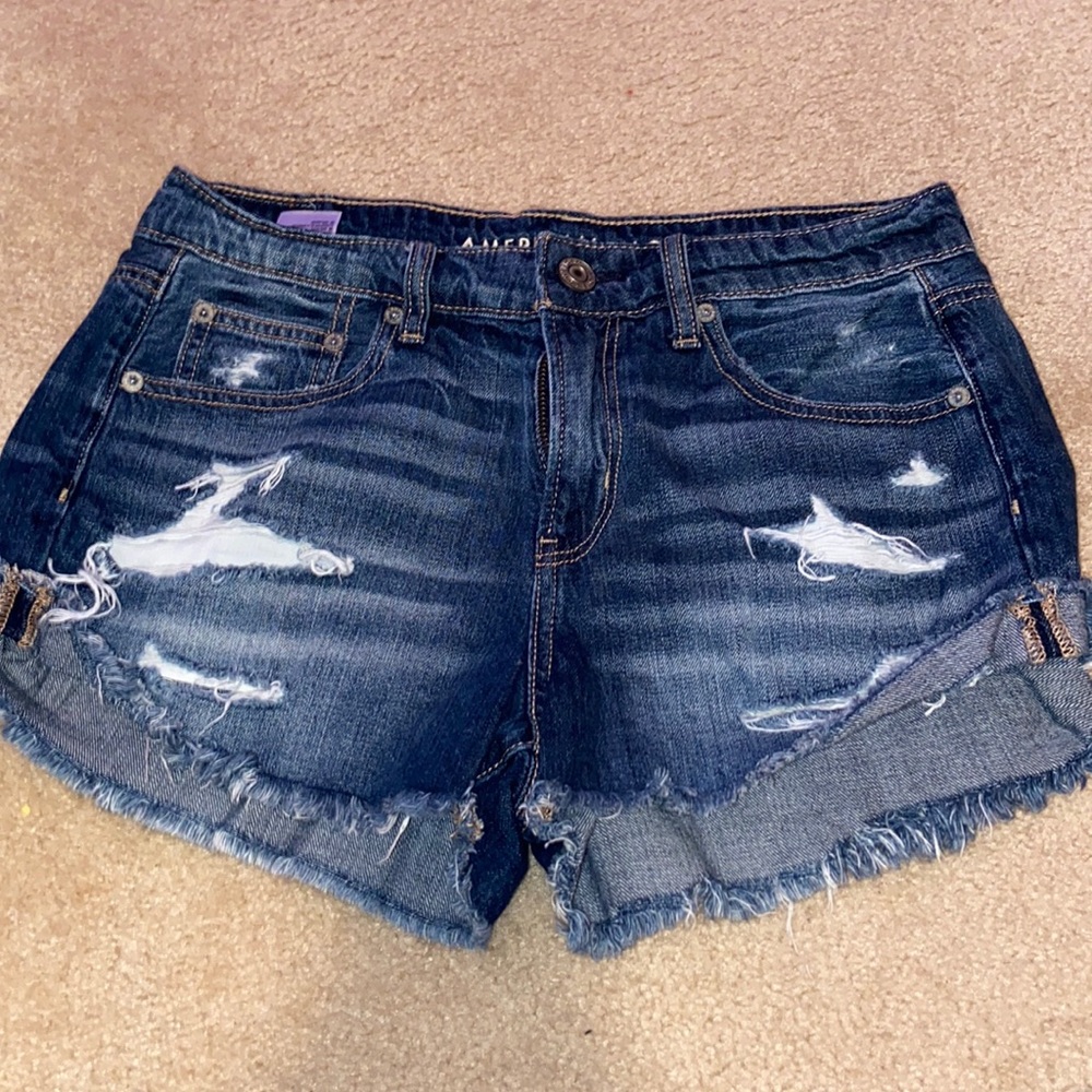 Ripped jean shorts
